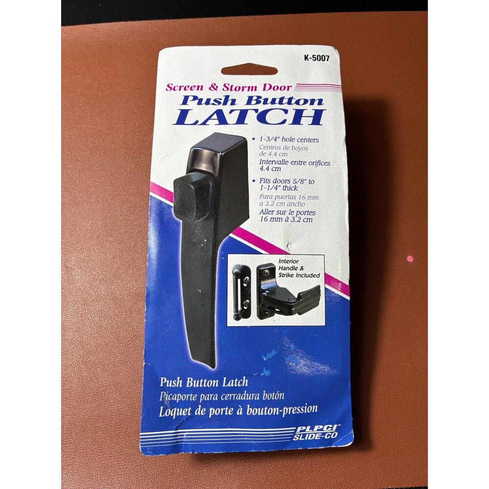 Prime-Line K-5007 Screen and Storm Door Push Button Latch Set Black